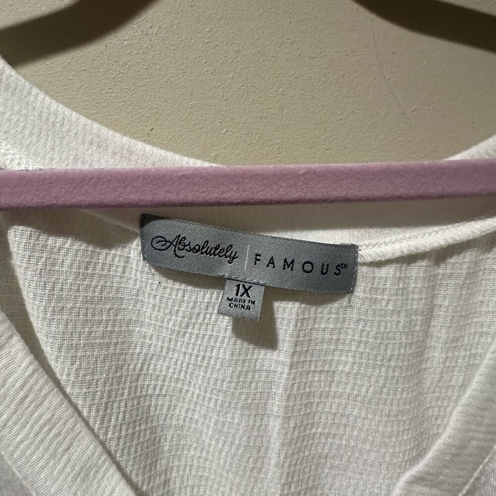 Absolutely Famous Cream Tunic with Asymmetrical Ruffles - Picture 2 of 3